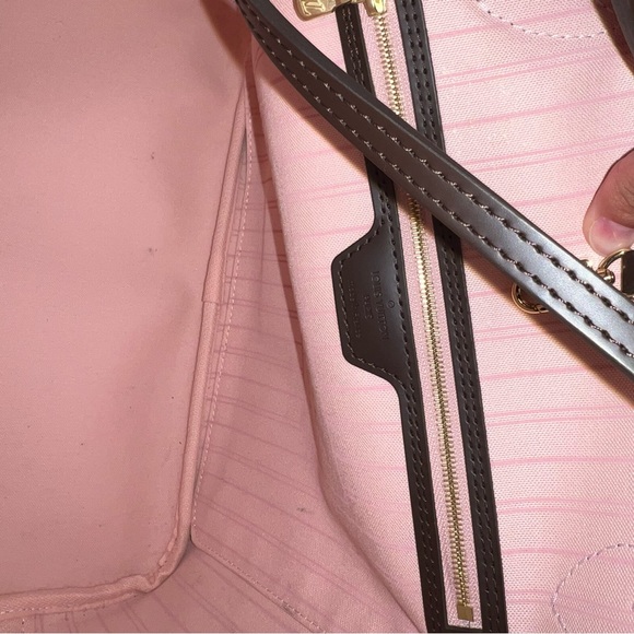 LOUIS VUITTON DAMIER EBENE NEVERFULL MM TOTE ROSE BALLERINE - Picture 7 of 16